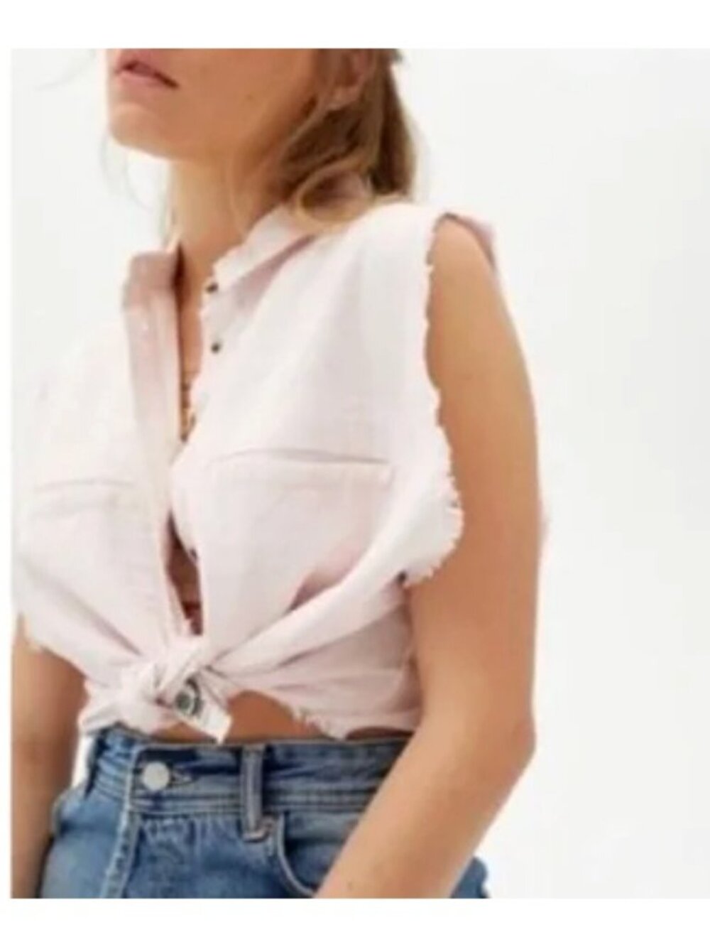 BDG urban outfitters jeans pink size medium sleeveless button down top